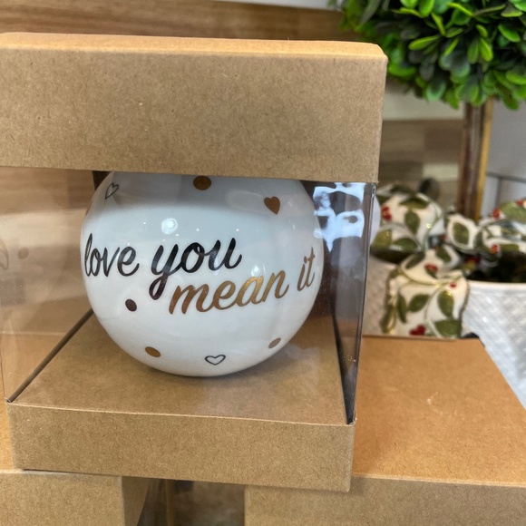 Love You Mean It Porcelain Ornament by Glitz + Glimmer White Gold Black NWT - Picture 2 of 5